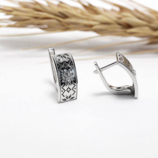 Vyshyvanka Zirconia Earrings , 925 Silver , 583-1