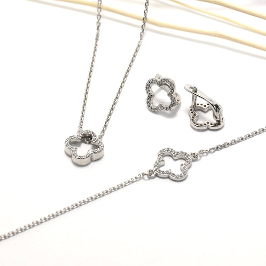 Sterling Silver Zirconia Jewelry Set | Elegant Three-Piece Silver Set|
Срібний комплект прикрас з цирконієм |