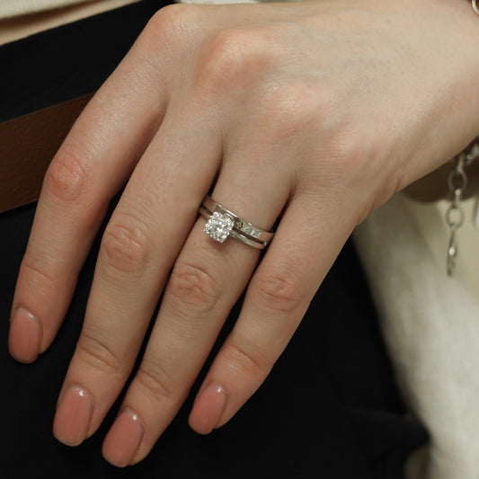 Double-Band Zirconia Ring — 925 Sterling Silver — 380