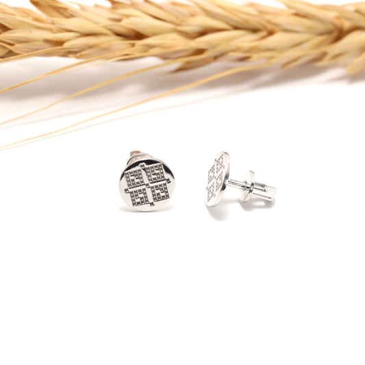 Vyshyvanka Stud Earrings , 925 Sterling Silver , 590