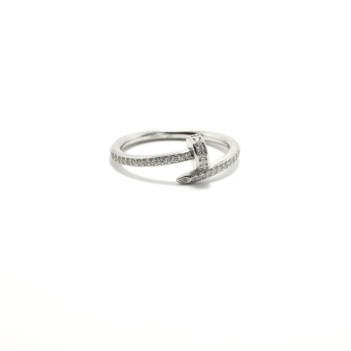 Zirconia Nail Ring — 925 Sterling Silver — 10745 — image 3