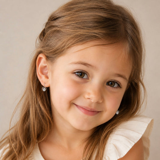 Kids Minnie Zirconia Earrings , 925 Sterling Silver , 450