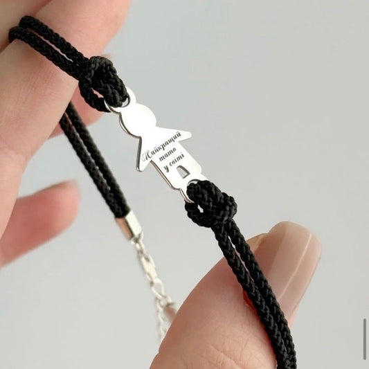 Best Dad Cord Bracelet in sterling silver and cord