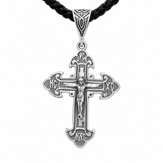 Inscribed Silver Cross Pendant in 925 sterling silver