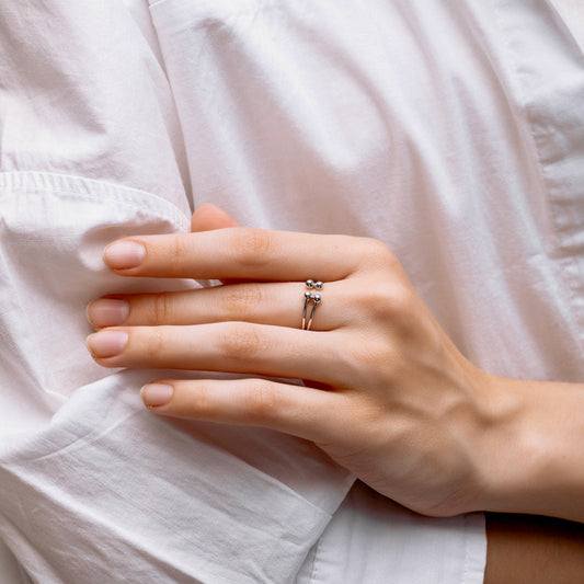 Silver Beaded Ring — 925 Sterling Silver — 2027
